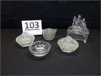 Covered Glass Trinket Containers