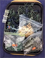 Tray of Small Plastic Soldiers