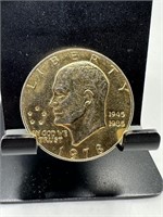 1978 GOLD PLATED IKE DOLLAR 5 STAR STAMP