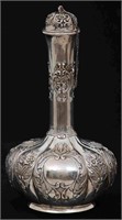 Indian Repousse Silver Decanter