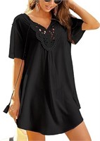 C118 Ekouaer V-Neck Bikini Beach Coverups Dress