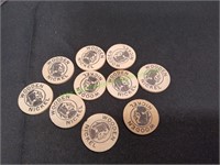 (10) Vintage Indian Wooden Nickels