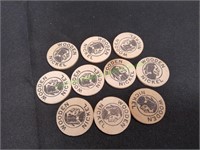 (10) Vintage Indian Wooden Nickels