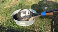 tennis racket, baseball, metal