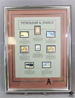 Stamps of Petroleum & Energy in Metal Frame