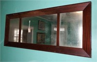 Antique Mahogany tri-section framed wall mirror