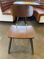 Metal Frame Dining Chair w/ Curved Wood Back