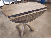 Designer drop leaf table, pedestal