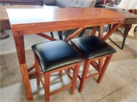 Flip top bar island w 2 stools