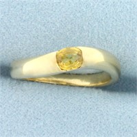 Citrine Wave Diagonal Design Ring in 10k Yellow Go