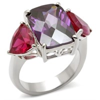 Emerald 6.00ct Amethyst & Ruby Cocktail Ring