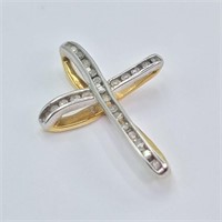 14k Gold & Diamond Cross Charm