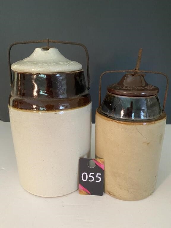 Vintage Stoneware Crock with Wire Closure