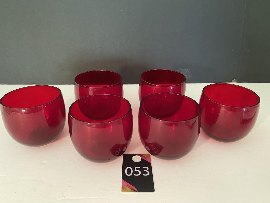 Vintage Ruby Red Glasses