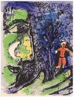 Marc Chagall original lithograph "Le Profil et l'e