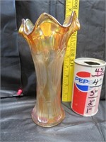 Vintage Fenton Diamond Ribbed Carnival Glass Vase