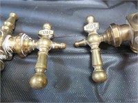 Set of Vintage Brass Hot & Cold Water Faucets