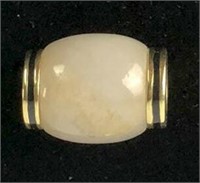 Stone Bead with 14K Gold Caps