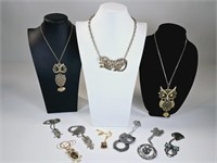 Vintage Owl & Tiger Necklaces: Sarah Coventry