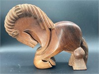 Vintage Indian Made Wooden Kneeling Horse
