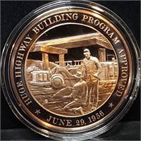 Franklin Mint 45mm Bronze US History Medal 1956