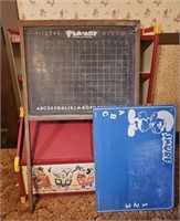 Vintage Mickey Mouse Toy Box & (2) Chalk Boards