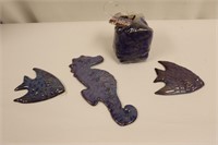 Ceramic Fish Decor, Glass Pebbles