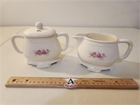 Floral Sugar And Cream Containers