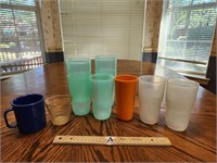 Assorted Vintage Plastic Cups.  10 Pieces