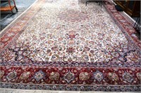 Very large Persian Mashad pure wool hand made rug,