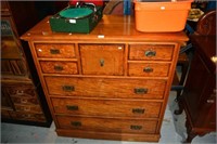 Antique kauri pine & she oak chest of drawers,