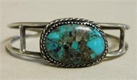 Navajo Turquoise Sterling Silver Cuff.