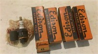 (4) Vintage NOS Edison 43 Spark Plugs