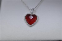 4ct ruby heart necklace