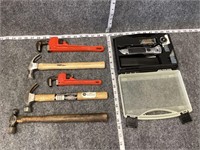 Hammer, Boxcutter, and Pipe Wrench Bundle