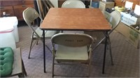 Card Table and 4-Folding Chairs