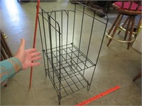small metal newspaper rack - 30in tall (black)