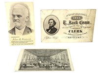 1866 Election Business Card T. Jack Conn, Ky+