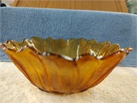 Vintage Indiana Glass Amber Bowl - In The Lily