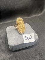 14K Gold Druzy Ring