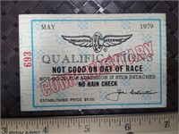 Indianapolis Motor Speedway 1979 Complimentary