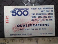 Indianapolis Motor Speedway 1983 Complimentary