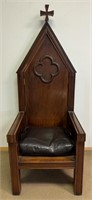 DESIRABLE VICTORIAN GOTHIC MAHOGANY LODGE CHAIR