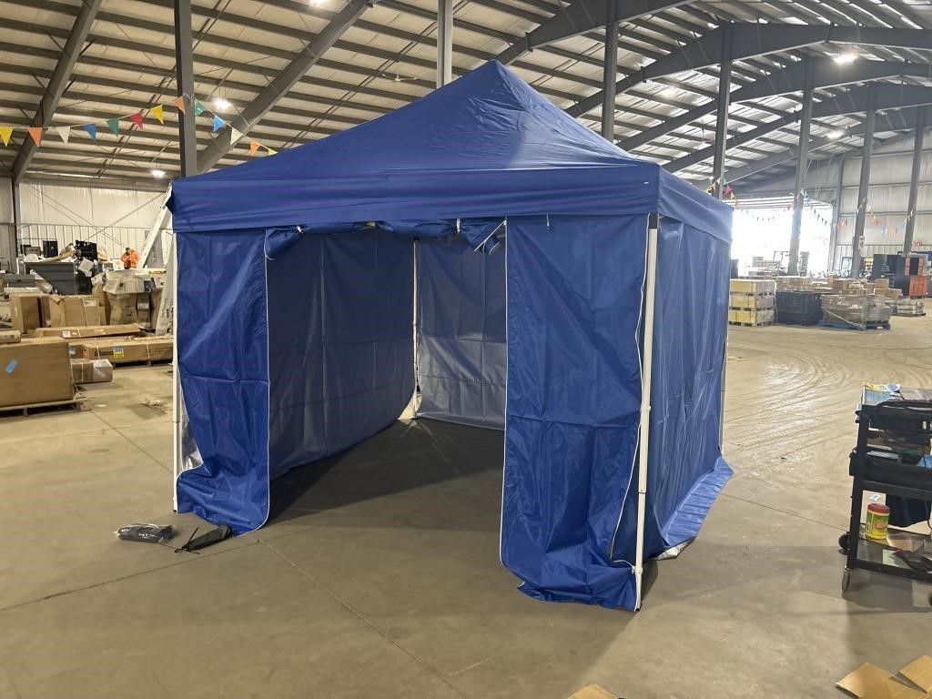 10'X10' Royal Blue Canopy Tent W/ (4) Sidewalls