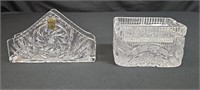 24% Lead Crystal Napkin Holder & Cigarette Box