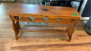 Country Pine 40 in. Bench with Hearts