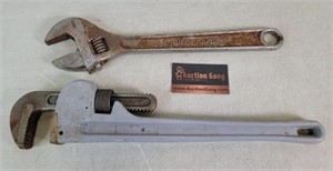 18" Pipe Wrench & Crescent Wrench
