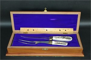 Carving Set in Inlaid Box