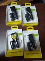 (4) Scosche Power-To-Go Car Chargers