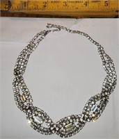 Vintage Rhinestone necklace and pair earrings